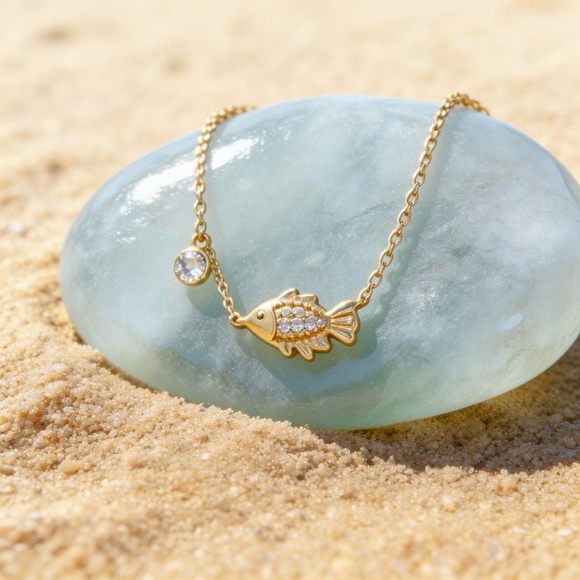 Fish 14K Gold Plated Necklace - Picture 4 of 4